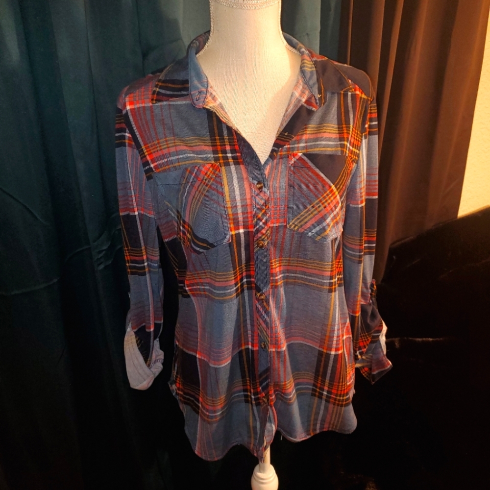 Blue Plaid Button Up